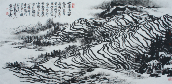 山寨交响曲 45CM X 135CM  (2012年焦墨) 穆家善 (4)_meitu_7