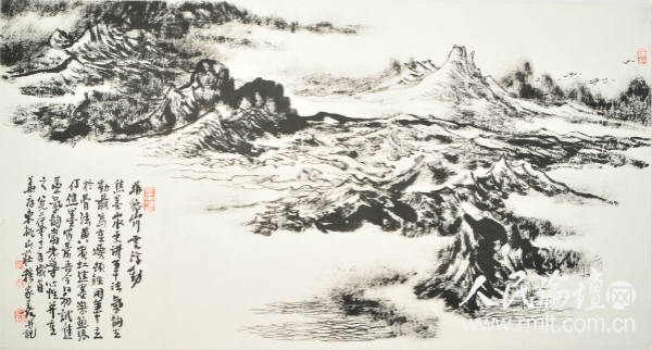 幽悠山川云浮动51CM X  98 CM (2011年 焦墨）穆家善 (6)_meitu_9