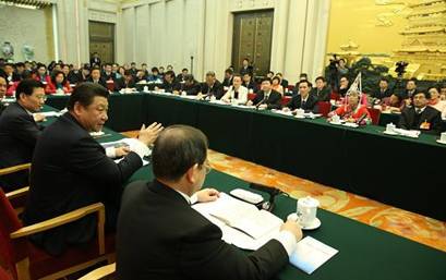 2015年3月6日，习近平参加十二届全国人大三次会议江西代表团的审议。新华社记者 兰红光 摄