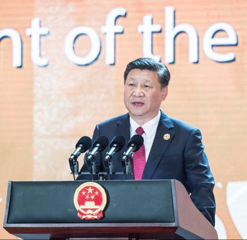 2017年11月10日，习近平在亚太经合组织工商领导人峰会上发表主旨演讲