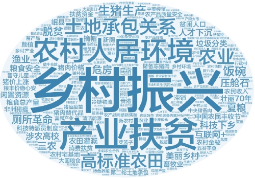 2019年&ldquo;三农&rdquo;网络舆情词云图