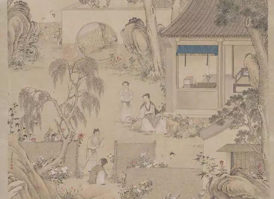 清代余省《种秋花图》（局部）。资料图