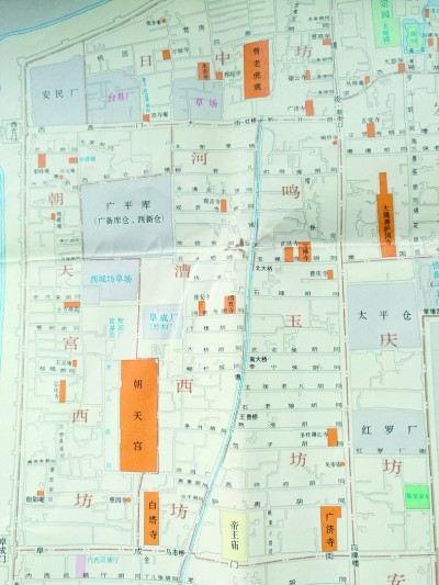 明代西四北一带的胡同，选自《明清北京城图》