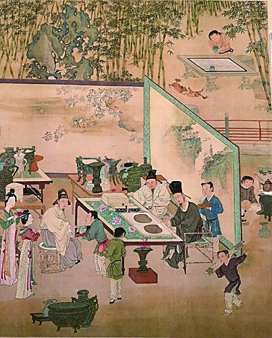 仇英《竹院品古图页》 光明日报记者李韵摄 光明图片