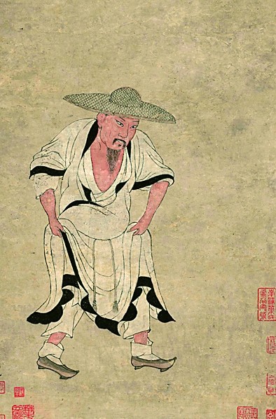 朱之蕃《临李公麟画苏轼像轴》。光明日报记者李韵摄 光明图片
