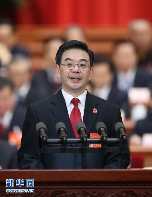 最高人民法院院长周强作最高人民法院工作报告.