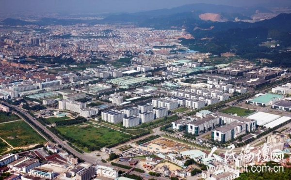 东莞市黄江镇城区空中俯瞰图