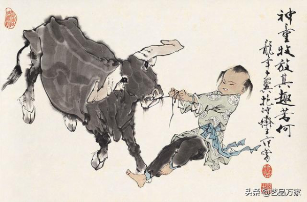 当代国宝大师范曾的《童子放牧》以55.2万元成交,称雄全场!