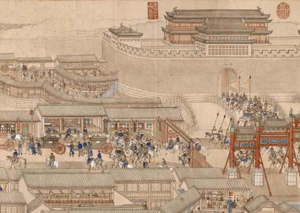 乾隆南巡经过城关(局部).资料图
