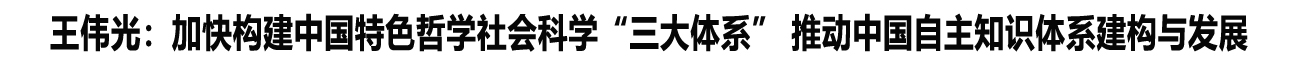 王偉光：加快構(gòu)建中國(guó)特色哲學(xué)社會(huì)科學(xué)“三大體系” 推動(dòng)中國(guó)自主知識(shí)體系建構(gòu)與發(fā)展