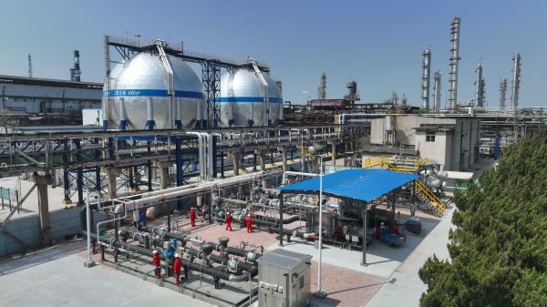 中国石化胜利油田百万吨级 CCUS 全链条示范工程二氧化碳输送管道首站。