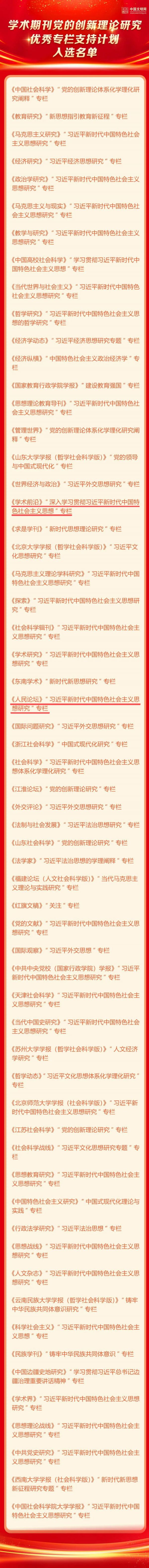 入选名单